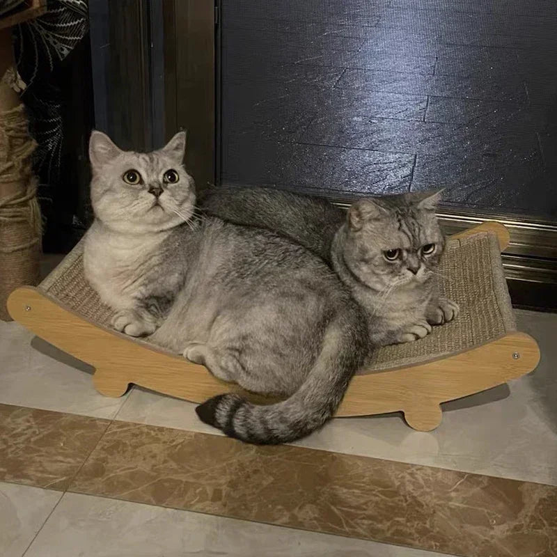 Wooden Cat Scratching Recliner