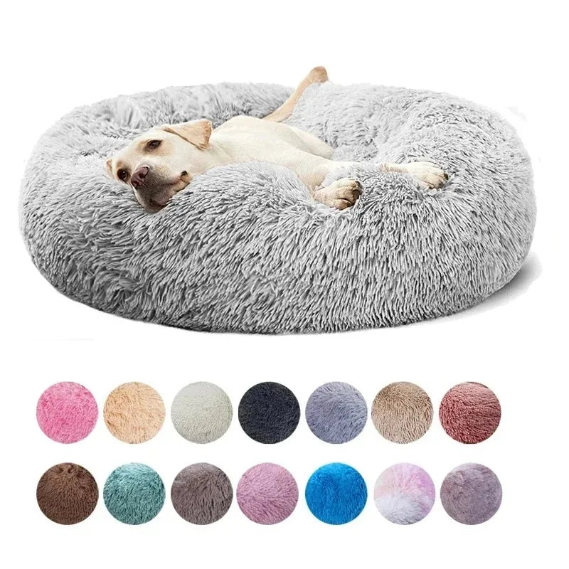 Comfy Calming Fur Donut Pet Bed