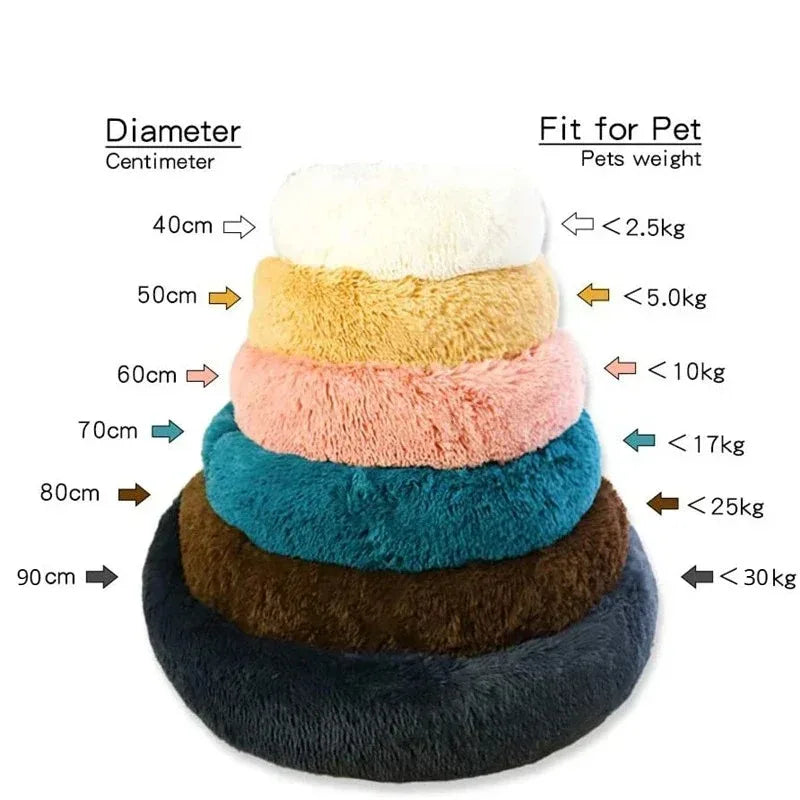 Comfy Calming Fur Donut Pet Bed