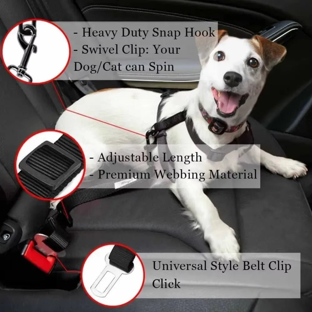 Adjustable Car Dog Seat Belt - TailWaggers