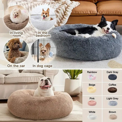 Comfy Calming Fur Donut Pet Bed - TailWaggers