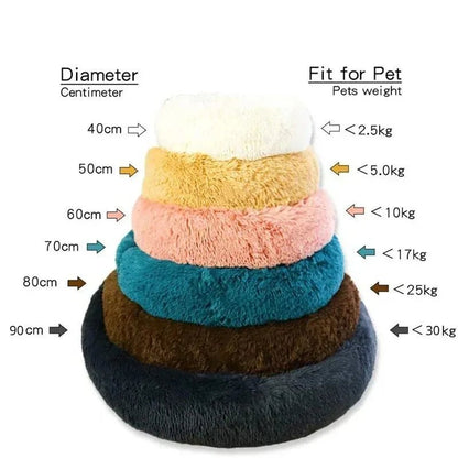 Comfy Calming Fur Donut Pet Bed - TailWaggers