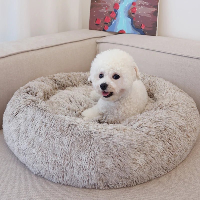 Comfy Calming Fur Donut Pet Bed - TailWaggers